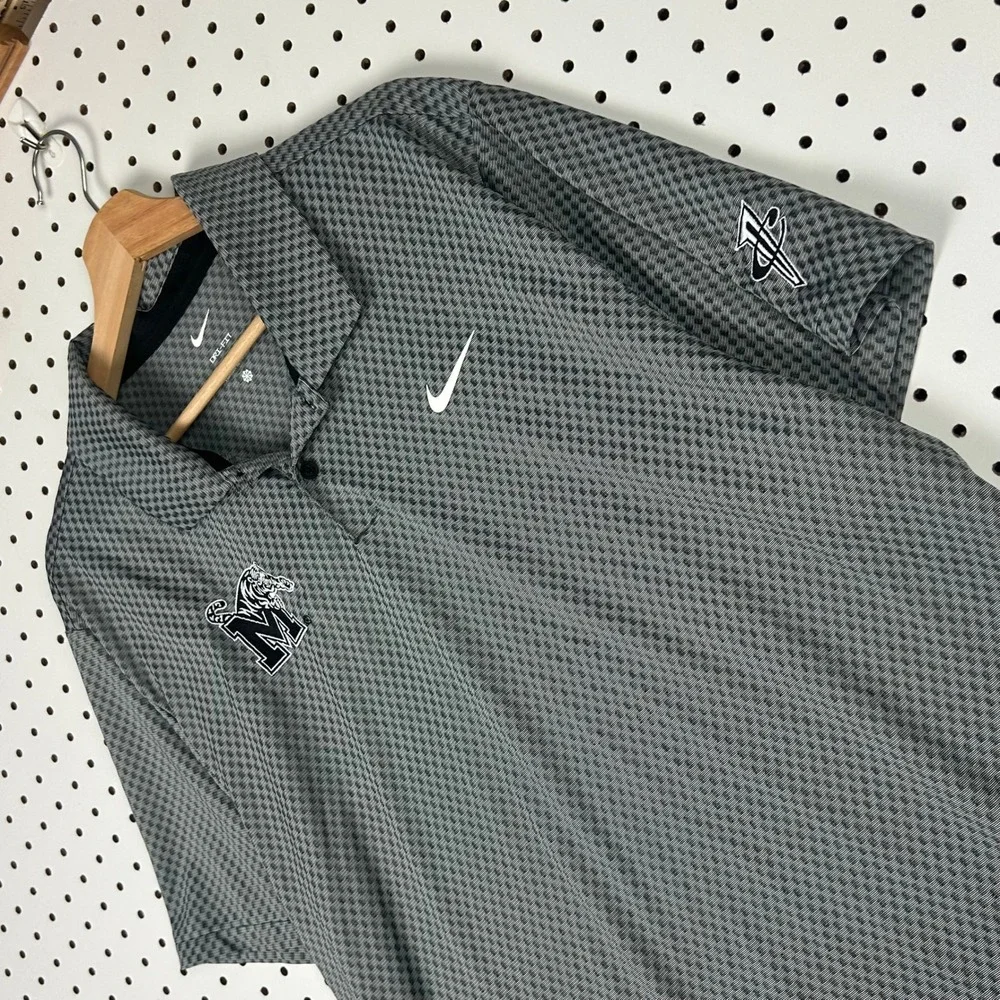 Nike 1 Cent Memphis Tiger Polo XL Basketball Checkered Gray PE Team Issued Penny